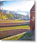 Kalemegdan. View Of  Sava River And Belgrade Cityscape From Kale Metal Print