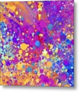 Kartika - Artistic Colorful Abstract Carnival Splatter Watercolor Digital Art Metal Print