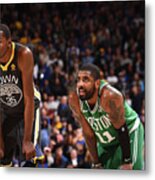 Kevin Durant And Kyrie Irving Metal Print
