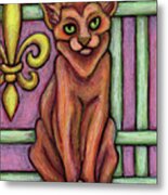 Kevin. The Hauz Katz. Cat Portrait Painting Series. Metal Print