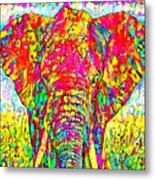 King Of Elephants In Contemporary Vibrant Happy Color Motif 20200512 Metal Print