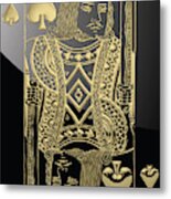King Of Spades In Gold On Black Metal Print