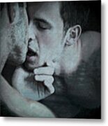 Kiss Me Blue Metal Print