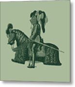 Knight And Horse Body Armor Metal Print