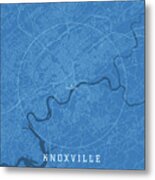 Knoxville Tn City Vector Road Map Blue Text Metal Print