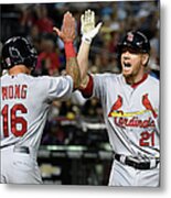 Kolten Wong And Brandon Moss Metal Print