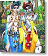 Krishna And Balaram Metal Print