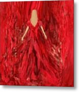 Lady In The Red Room Metal Print