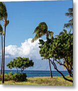 Lahaina Roads And Molokai Under Clouds Metal Print