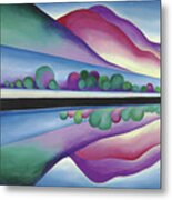 Lake George, Reflection - Modernist Abstract Landscape Painting Metal Print