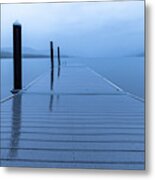 Lake Mcdonald Dock At Sunrise Signed Metal Print