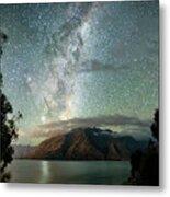 Lake Te Anau Southern Hemisphere Night Sky Nz Metal Print