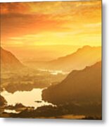Lakes Of Killarney At Sunrise - Ring Of Kerry, County Kerry, Ireland. View From The Scenic Point Called Ladies View. Metal Print