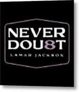 Lamar Jackson No Doubt Font Metal Print
