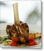 Lamb Shank With Favo Beans And Gravy Metal Print