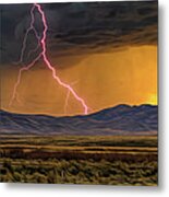 Landscape Usa Artistic Lightning Metal Print