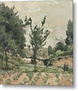Landscape With Farmhouse 1892 Henri Joseph Harpignies Metal Print