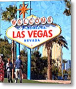 Las Vegas Welcome Sign Metal Print