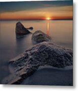 Last Ray Over Old Silver Beach Metal Print