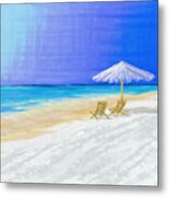 Lawn Chairs In Paradise Metal Print