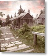 Le Conte Lodge Cabins In Soft Morning Colors Metal Print