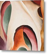 Leaf Motif No 2 - Colorful Modernist Abstract Nature Painting Metal Print