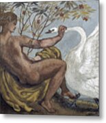 Leda And The Swan, 1834 Metal Print