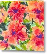 Lefthand Abstracts Series #2 Orange Floral Metal Print