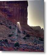 Let Your Light Shine Through - Sun Beaming Through Portal In Sheep Rock At Arches National Park Metal Print