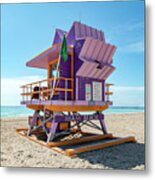 Lifeguard Tower 100 South Beach Miami, Florida Metal Print