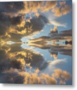 Light And Golden Clouds In The Blue Sky Metal Print