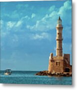 Lighthouse Old Venetian Harbor Chania Crete - Dwp2104591 Metal Print