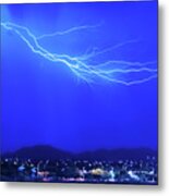 Lightning 1314-blue Metal Print
