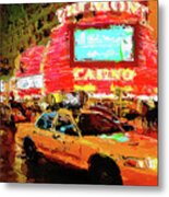 Lights And Action On Fremont Street Experience Las Vegas Metal Print