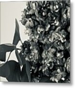Lilac Bloom Black And White Metal Print