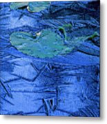 Lily Pads In Ice Metal Print