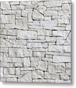 Limestone Wall - Front View, Many Blocks Metal Print