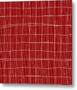 Lines Pattern Modern Design - Red And White Metal Print