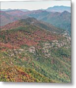 Linville Gorge Wilderness With Peak Autumn Colors Aerial View Metal Print