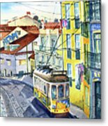 Lisbon Tram 28 Painting Metal Print