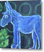 Little Blue Donkey Metal Print