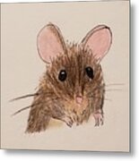 Little Brown Mouse Metal Print