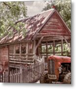 Little Country Farmhouse Cabin Metal Print