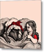 Little Red Cap Scene Metal Print