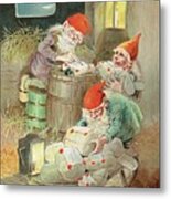 Little Santa Helpers Metal Print