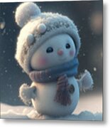 Little Snowman Ii Metal Print