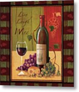 Live Laugh Wine Metal Print