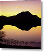 Lochan An Ais Sunset, Sutherland, Scotland Metal Print