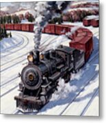 Locomotives - Maine's Bangor And Aroostook Railroad 2-8-0 Type Engine Number 172 Metal Print