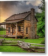 Log Cabin At Wilderness Road State Park Metal Print